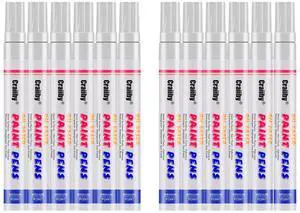 White Paint Markers, 12 Pack Oil-Based Waterproof Quick Dry Permanent Paint Pen Set for Rocks Painting, Wood, Plastic, Canvas, Glass, Mugs, Metal, Tire, Stone, DIY Craft White Paint Markers, 12 Pack Oil-Based Waterproof Quick Dry Permanent Paint Pen Set for Rocks Painting, Wood, Plastic, Canvas, Glass, Mugs, Metal, Tire, Stone, DIY Craft