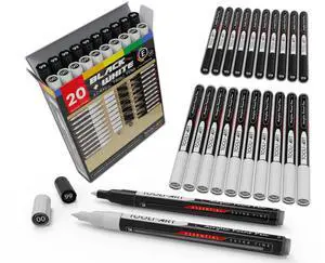Black And White Acrylic Paint Markers Paint Pens Set For Rock Painting, Canvas, Mugs, Metal, Glass Paint, Fabric, Wood, DIY. Non Toxic, Quick Dry,Waterbas (EXTRA FINE) Black And White Acrylic Paint Markers Paint Pens Set For Rock Painting, Canvas, Mugs, Metal, Glass Paint, Fabric, Wood, DIY. Non Toxic, Quick Dry,Waterbas (EXTRA FINE)