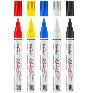 Oil-Based Fine Tip Paint Marker Pen - 5 Colors 0.9mm Fine Nib Permanent Markers, Quick Dry, Waterproof, Fade Resistant Paint Pens for Metal, Wood, Rock, Plastic, Ceramics, Rubber, Glass Oil-Based Fine Tip Paint Marker Pen - 5 Colors 0.9mm Fine Nib Permanent Markers, Quick Dry, Waterproof, Fade Resistant Paint Pens for Metal, Wood, Rock, Plastic, Ceramics, Rubber, Glass