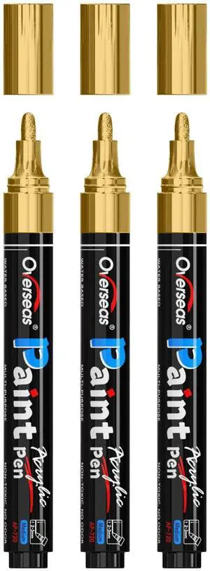 3 Pack Gold Acrylic Paint Pens Paint Markers Medium Tip 3 Pack Gold Acrylic Paint Pens Paint Markers Medium Tip
