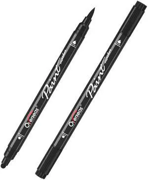 2 Black Acrylic Paint Markers, Dual Tip Paint Pens Acrylic Marker 2 Black Acrylic Paint Markers, Dual Tip Paint Pens Acrylic Marker