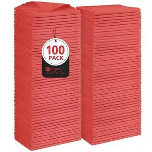 Cleaning Cloths, Shop Towels 100 Pack, Shop Rags Reusable, Microfiber Cleaning Rags Bulk for Cars, Multi-Purpose Lint Free Towels for Automotive, Mechanic, Kitchen, 11.5 x 11.5, Red Cleaning Cloths, Shop Towels 100 Pack, Shop Rags Reusable, Microfiber Cleaning Rags Bulk for Cars, Multi-Purpose Lint Free Towels for Automotive, Mechanic, Kitchen, 11.5 x 11.5, Red