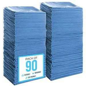 Cotton Shop Towels 14"x12" (90 Pack) Reusable Cleaning Shop Rags for Automobiles, Industries, Garage and Homes (Blue) Cotton Shop Towels 14"x12" (90 Pack) Reusable Cleaning Shop Rags for Automobiles, Industries, Garage and Homes (Blue)