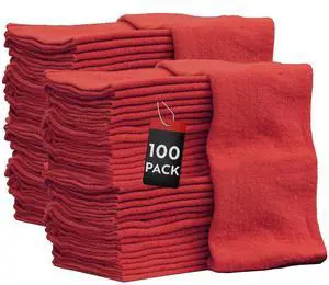 Auto Mechanic Shop Towels 100 Pack Bulk Rags 100% Cotton Commercial Grade Shop Rags Size 14"x14" (100 Pack, Red) Auto Mechanic Shop Towels 100 Pack Bulk Rags 100% Cotton Commercial Grade Shop Rags Size 14"x14" (100 Pack, Red)