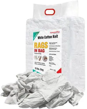Recycled White T-Shirt Cleaning Rags (10 lbs. Bag) Shop Rags Bulk for Oil, Stain, Grease, Paint, and Auto Cleaning, Multipurpose Recycled White T-Shirt Cleaning Rags (10 lbs. Bag) Shop Rags Bulk for Oil, Stain, Grease, Paint, and Auto Cleaning, Multipurpose