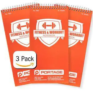 Fitness & Workout Notebook - Fitness Journal, Workout Log, Exercise & Weight Training Notebook Planner, Fitness Tracker Log for Bodybuilding 4 x 8 Inches, 140 Pages, 70 Sheets (Pack of 3) Fitness & Workout Notebook - Fitness Journal, Workout Log, Exercise & Weight Training Notebook Planner, Fitness Tracker Log for Bodybuilding 4 x 8 Inches, 140 Pages, 70 Sheets (Pack of 3)