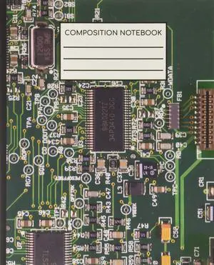 Composition Notebook - 110 pages - College Ruled (7.5" x 9.25"): Green circuit board / motherboard for computers Composition Notebook - 110 pages - College Ruled (7.5" x 9.25"): Green circuit board / motherboard for computers