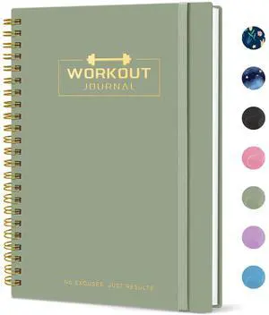 Fitness Workout Journal for Women & Men, A5(5.5" x 8.2") Workout Log Book Planner for Tracking, Progress, and Achieving Your Wellness Goals - Green Fitness Workout Journal for Women & Men, A5(5.5" x 8.2") Workout Log Book Planner for Tracking, Progress, and Achieving Your Wellness Goals - Green