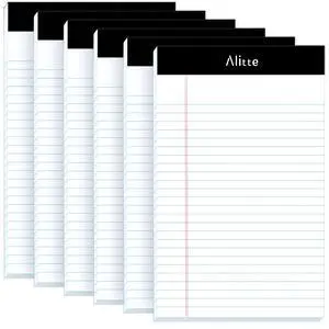 Legal Notepads 5x8, Pack of 6 - Perforated Narrow Ruled Writing Pad - Premium Thick Paper, No Ink Bleeding - Blank Legal Pads For Home, Office, School, Business - 50 Sheets Per Notebook Legal Notepads 5x8, Pack of 6 - Perforated Narrow Ruled Writing Pad - Premium Thick Paper, No Ink Bleeding - Blank Legal Pads For Home, Office, School, Business - 50 Sheets Per Notebook