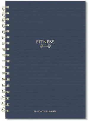 Fitness Planner Notebook 6" x 8.5" Workout Log Book & Fitness Journal 129 Pages with Measurement Tracker, Weight Tracker, Workout Planner, Food Log, 30 Day Challenge & Notes Gold Spiral Fitness Planner Notebook 6" x 8.5" Workout Log Book & Fitness Journal 129 Pages with Measurement Tracker, Weight Tracker, Workout Planner, Food Log, 30 Day Challenge & Notes Gold Spiral