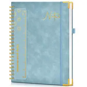 Hardcover Spiral Notebook Journal 8.5 x 11, A4 Large Leather Notebooks for Women Men, Lined College Ruled Notebook, 100 GSM Paper, Spiral Bound Journals for Work School Note Taking Business, Blue Hardcover Spiral Notebook Journal 8.5 x 11, A4 Large Leather Notebooks for Women Men, Lined College Ruled Notebook, 100 GSM Paper, Spiral Bound Journals for Work School Note Taking Business, Blue