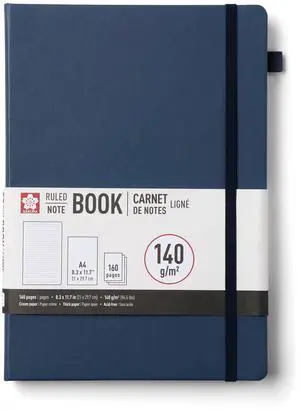 Notebook Ruled A4 - Japanese-Inspired Lined Notebook for Effortless Writing - 140 GSM Paper - Hardcover - Built-in Pen Holder - Expandable Inner Pocket - 8.3 x 11.7" - Deep Indigo Notebook Ruled A4 - Japanese-Inspired Lined Notebook for Effortless Writing - 140 GSM Paper - Hardcover - Built-in Pen Holder - Expandable Inner Pocket - 8.3 x 11.7" - Deep Indigo