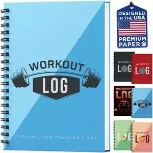 Planner for Daily Fitness Tracking & Goals Setting - A5 Size, 6 x 8, Azure Blue - Improved Thicker Cover - Men & Women Personal Home & Gym Training Diary - Log Book - by Workout Log Gym Planner for Daily Fitness Tracking & Goals Setting - A5 Size, 6 x 8, Azure Blue - Improved Thicker Cover - Men & Women Personal Home & Gym Training Diary - Log Book - by Workout Log Gym