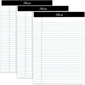 Legal Notepads 8.5 x 11, Pack of 3 - Perforated Wide Ruled Writing Pad - Premium Thick Paper, No Ink Bleeding - Blank Legal Pads For Home, Office, School, Business - 50 Sheets Per Notebook Legal Notepads 8.5 x 11, Pack of 3 - Perforated Wide Ruled Writing Pad - Premium Thick Paper, No Ink Bleeding - Blank Legal Pads For Home, Office, School, Business - 50 Sheets Per Notebook