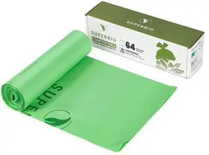 64 Gallon Compostable Yard Waste Bags, Lawn & Leaf Bags, 242.3L, 10 Count, Heavy Duty 1.57 Mils, BPI and OK compost INDUSTRIAL 64 Gallon Compostable Yard Waste Bags, Lawn & Leaf Bags, 242.3L, 10 Count, Heavy Duty 1.57 Mils, BPI and OK compost INDUSTRIAL