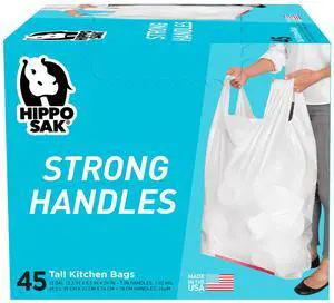 Kitchen Trash Bags 13 Gallon - Garbage Bags with Handles - 45 Count Kitchen Trash Bags 13 Gallon - Garbage Bags with Handles - 45 Count