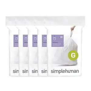 Code G 100 Count Custom Fit Liners, Drawstring Kitchen Trash Bags, One-by-One Mess-Free Dispense, Extra Thick & Double Seamed, 50% PCR Plastic, 30 Liter / 8 Gallon, White Code G 100 Count Custom Fit Liners, Drawstring Kitchen Trash Bags, One-by-One Mess-Free Dispense, Extra Thick & Double Seamed, 50% PCR Plastic, 30 Liter / 8 Gallon, White