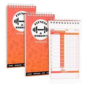 3-Pack Compact Gym Notebook & Workout Journal - 4x8 Inch Portable Fitness Log Book, 70 Sheets per Pad, Training Diary & Exercise Planner (3) 3-Pack Compact Gym Notebook & Workout Journal - 4x8 Inch Portable Fitness Log Book, 70 Sheets per Pad, Training Diary & Exercise Planner (3)