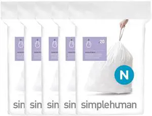 Code N 100 Count Custom Fit Liners, Drawstring Kitchen Trash Bags, One-by-One Mess-Free Dispense, Extra Thick & Double Seamed, 50% PCR Plastic, 40-50 Liter / 10.6-13 Gallon, White Code N 100 Count Custom Fit Liners, Drawstring Kitchen Trash Bags, One-by-One Mess-Free Dispense, Extra Thick & Double Seamed, 50% PCR Plastic, 40-50 Liter / 10.6-13 Gallon, White