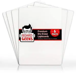6 Small Dry Erase Board for Kids - Mini White Board for Students and Teachers - Durable and Portable Individual Whiteboard with Rounded Corners - Double Sided (9x12 Inches) (Pack of 6) 6 Small Dry Erase Board for Kids - Mini White Board for Students and Teachers - Durable and Portable Individual Whiteboard with Rounded Corners - Double Sided (9x12 Inches) (Pack of 6)