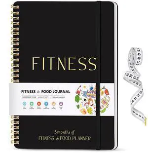 Fitness Journal for Women & Men, Food & Workout Journal Planner Log Book with Measuring Tape, Undated Wellness Planner to Track Weight Loss, Muscle Gain, Home Gym Exercise, Daily Nutrition, 9.5" x 7" Fitness Journal for Women & Men, Food & Workout Journal Planner Log Book with Measuring Tape, Undated Wellness Planner to Track Weight Loss, Muscle Gain, Home Gym Exercise, Daily Nutrition, 9.5" x 7"