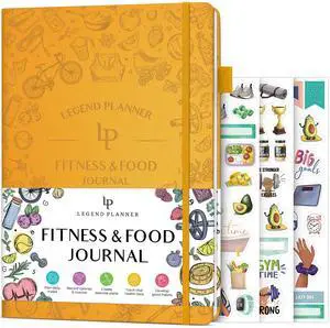 Fitness & Food Journal Nutrition & Workout Planner with Exercise Calendar & Nutrient Tracker Gym Training & Diet Log Book for Women & Men Lasts 3 Months, 7.5'x10' (Amber Yellow) Fitness & Food Journal Nutrition & Workout Planner with Exercise Calendar & Nutrient Tracker Gym Training & Diet Log Book for Women & Men Lasts 3 Months, 7.5'x10' (Amber Yellow)
