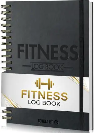 Workout Journal (A5) - Hardback Leather PU Workout Tracker (128 Workouts) - Set Goals & Track Progress | Premium Fitness Journal & Log Book by Gorilla Fit Workout Journal (A5) - Hardback Leather PU Workout Tracker (128 Workouts) - Set Goals & Track Progress | Premium Fitness Journal & Log Book by Gorilla Fit