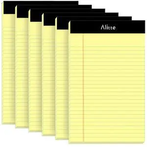Yellow Legal Notepads 5x8, Pack of 6 - Perforated Narrow Ruled Writing Pad - Premium Thick Paper, No Ink Bleeding - Blank Legal Pads For Home, Office, School, Business - 50 Sheets Per Notebook Yellow Legal Notepads 5x8, Pack of 6 - Perforated Narrow Ruled Writing Pad - Premium Thick Paper, No Ink Bleeding - Blank Legal Pads For Home, Office, School, Business - 50 Sheets Per Notebook