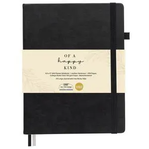 Classic Lined Journal Notebook 8.5x11" A4 Hardcover Leather - Black - 200 Pages College Ruled Large with Sticky Tabs, Pockets, and Pen Loop for Writing and Journaling - Big Hardback Men and Women Classic Lined Journal Notebook 8.5x11" A4 Hardcover Leather - Black - 200 Pages College Ruled Large with Sticky Tabs, Pockets, and Pen Loop for Writing and Journaling - Big Hardback Men and Women