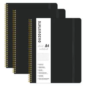 Lined Spiral Notebook A4 Hard Cover Notebook 8.5" x 11", Black College Ruled Notebook for Work, 120 Pages 100GSM Large Thick Paper Writing Journal for Women & Men Lined Spiral Notebook A4 Hard Cover Notebook 8.5" x 11", Black College Ruled Notebook for Work, 120 Pages 100GSM Large Thick Paper Writing Journal for Women & Men