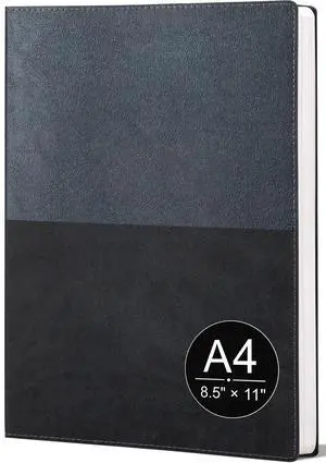 College Ruled Notebook, A4 Color-Block Softcover PU Leather Notebook for Work, Lined Notebook Journal for Women & Men, 112 Pages, 100 GSM Thick Paper, Lay Flat, Large Notebooks for School, Black College Ruled Notebook, A4 Color-Block Softcover PU Leather Notebook for Work, Lined Notebook Journal for Women & Men, 112 Pages, 100 GSM Thick Paper, Lay Flat, Large Notebooks for School, Black