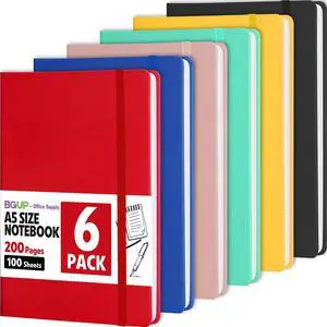 6 Pack Lined Journal Notebook for Work, 200 Pages, Medium 5.5" x 8.3", A5 College Ruled Notebook, 6 Colors, Hardcover Journaling Notebooks for Writing, Note Taking 6 Pack Lined Journal Notebook for Work, 200 Pages, Medium 5.5" x 8.3", A5 College Ruled Notebook, 6 Colors, Hardcover Journaling Notebooks for Writing, Note Taking