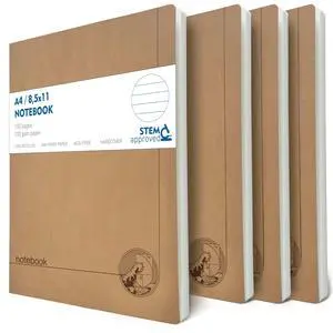 A4 Lined Notebook Set 4 Pack Rulled Paper Journals, 100 Pages, 100gsm, Lay Flat, Eco-Friendly, 8.5x11 Hardcover Look for School, Office & Students A4 Lined Notebook Set 4 Pack Rulled Paper Journals, 100 Pages, 100gsm, Lay Flat, Eco-Friendly, 8.5x11 Hardcover Look for School, Office & Students