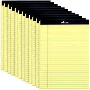 Yellow Legal Notepads 8.5 x 11, Pack of 12 - Perforated Wide Ruled Writing Pad - Premium Thick Paper, No Ink Bleeding - Blank Legal Pads For Home, Office, School, Business - 50 Sheets Per Yellow Legal Notepads 8.5 x 11, Pack of 12 - Perforated Wide Ruled Writing Pad - Premium Thick Paper, No Ink Bleeding - Blank Legal Pads For Home, Office, School, Business - 50 Sheets Per