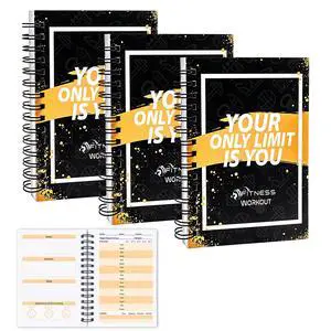 3 PCS Fitness Tracker Journal Portable Workout Notebook 90-Day Exercise Planner for Record Your Daily Progress 5.5 x 3.93 inch 3 PCS Fitness Tracker Journal Portable Workout Notebook 90-Day Exercise Planner for Record Your Daily Progress 5.5 x 3.93 inch