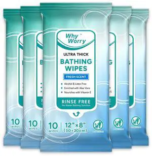 Bathing Wipes for Adults Rinse Free, 8"x12" Fresh Scent, 50 Count Bathing Wipes for Adults Rinse Free, 8"x12" Fresh Scent, 50 Count