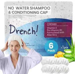 Shampoo Caps No Rinse - Waterless Shampoo Cap and Conditioner - Dry Hair Wash Caps for Elderly or Bedridden - Contains Aloe Vera, Vitamin E and Provitamin B5-6 Counts Shampoo Caps No Rinse - Waterless Shampoo Cap and Conditioner - Dry Hair Wash Caps for Elderly or Bedridden - Contains Aloe Vera, Vitamin E and Provitamin B5-6 Counts