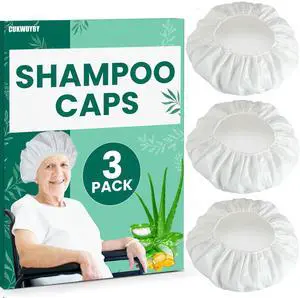 3 Pack Shampoo Caps No Rinse Waterless Shampoo Caps Hair Wash Caps Shampoo and Condition Cap for Bedridden Patients, Elderly, Adults 3 Pack Shampoo Caps No Rinse Waterless Shampoo Caps Hair Wash Caps Shampoo and Condition Cap for Bedridden Patients, Elderly, Adults