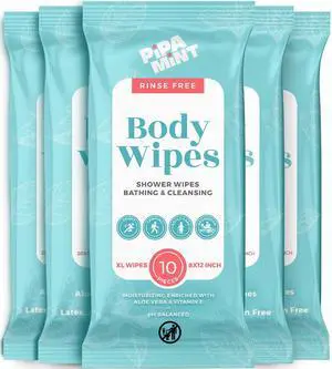 Body Wipes XL Shower Wipes Body Wipe for Adults Bathing, Traveling, Camping, Gym, Car, Elderly, Bedridden - Disposable Washcloths for Adults No Rinse 1 Box, 5 Pack (50 ct) Body Wipes XL Shower Wipes Body Wipe for Adults Bathing, Traveling, Camping, Gym, Car, Elderly, Bedridden - Disposable Washcloths for Adults No Rinse 1 Box, 5 Pack (50 ct)