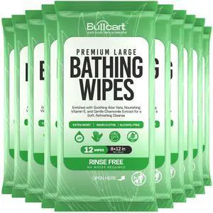 10 Pack, 120 XL Body Wipes for Adults Bathing No Rinse, Bathing Wipes with Aloe, Disposable Cleansing Cloths for Women Men & Elderly, Camping & Travel Essentials, Shower Wipes 10 Pack, 120 XL Body Wipes for Adults Bathing No Rinse, Bathing Wipes with Aloe, Disposable Cleansing Cloths for Women Men & Elderly, Camping & Travel Essentials, Shower Wipes