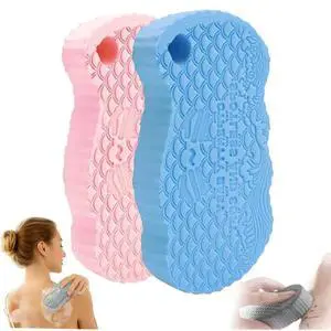 Magic Exfoliating Bath Sponge, 3D Super Soft Body Scrubber, Removes Dead Skin, Non-Toxic Odorless, Suitable for Adults Children Pregnant Women, Reusable, Pink, 2 Pack Magic Exfoliating Bath Sponge, 3D Super Soft Body Scrubber, Removes Dead Skin, Non-Toxic Odorless, Suitable for Adults Children Pregnant Women, Reusable, Pink, 2 Pack