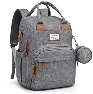 Diaper Bag Backpack-Multifunction Travel Baby Diaper Bag with Changing Pad, Insulated Bottle Holders & Pacifier Case, Large Capacity, Waterproof, Gray Diaper Bag Backpack-Multifunction Travel Baby Diaper Bag with Changing Pad, Insulated Bottle Holders & Pacifier Case, Large Capacity, Waterproof, Gray