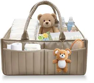Baby Diaper Caddy Organizer,Portable Large Capacity Nursery Storage Basket,Multifunctional Nursery Diaper Holder,Capacity Waterproof Storage Bin for Infant Diapers,Gift for Baby Shower,khaki Baby Diaper Caddy Organizer,Portable Large Capacity Nursery Storage Basket,Multifunctional Nursery Diaper Holder,Capacity Waterproof Storage Bin for Infant Diapers,Gift for Baby Shower,khaki