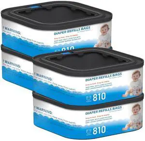 4 Packs Jumbo Square Refills Disposal Bags Refill Compatible with Diaper Genie Compact, Select Pails, Classic Version Pail, Hold Up to 810 Newborn-Sized Diapers Per Refill 4 Packs Jumbo Square Refills Disposal Bags Refill Compatible with Diaper Genie Compact, Select Pails, Classic Version Pail, Hold Up to 810 Newborn-Sized Diapers Per Refill