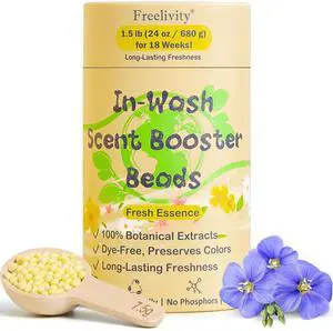 InWash Scent Booster Beads Fresh Essence Scent, Laundry Beads fabric softener, 24 oz Lasts Up to 70 Washing Cycles EcoFriendly & Safe for Babies and Kids InWash Scent Booster Beads Fresh Essence Scent, Laundry Beads fabric softener, 24 oz Lasts Up to 70 Washing Cycles EcoFriendly & Safe for Babies and Kids