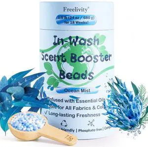 InWash Scent Booster Beads Ocean Mist Scent, Laundry Beads fabric softener, 24 oz Lasts Up to 70 Washing Cycles EcoFriendly & Safe for Babies and Kids InWash Scent Booster Beads Ocean Mist Scent, Laundry Beads fabric softener, 24 oz Lasts Up to 70 Washing Cycles EcoFriendly & Safe for Babies and Kids