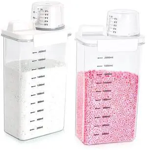 2 Packs Laundry Detergent Dispenser, Laundry Power Container,Laundry Scent Booster Beads Dispenser for Washing Powder, Soda Powder, Grain 2 Packs Laundry Detergent Dispenser, Laundry Power Container,Laundry Scent Booster Beads Dispenser for Washing Powder, Soda Powder, Grain