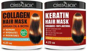 2 Pack Collagen Hair Mask & Keratin Hair Mask,Keratin Hair Treatment,Repair Treatment Deep Conditioning Hair Treatment Mask for Damaged Hair,Hydrating Conditioner with Argan Oil for Dry Hair 2 Pack Collagen Hair Mask & Keratin Hair Mask,Keratin Hair Treatment,Repair Treatment Deep Conditioning Hair Treatment Mask for Damaged Hair,Hydrating Conditioner with Argan Oil for Dry Hair
