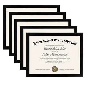 Certificate Frame with High Definition Glass, 8.5 by 11 Picture Diploma Document Frames for Wall and Tabletop, Black 5 Pack Certificate Frame with High Definition Glass, 8.5 by 11 Picture Diploma Document Frames for Wall and Tabletop, Black 5 Pack