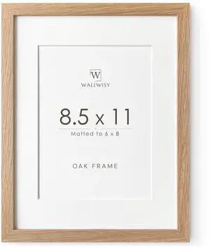8.5x11 Picture Frame, Solid Oak Wood 8.5 by 11 Picture Frame with Mat to 6x8(Openning Size is 5.5x7.5), 11x8.5 Natural Oak Frames for Wall and Tabletop Display, Set of 1 8.5x11 Picture Frame, Solid Oak Wood 8.5 by 11 Picture Frame with Mat to 6x8(Openning Size is 5.5x7.5), 11x8.5 Natural Oak Frames for Wall and Tabletop Display, Set of 1